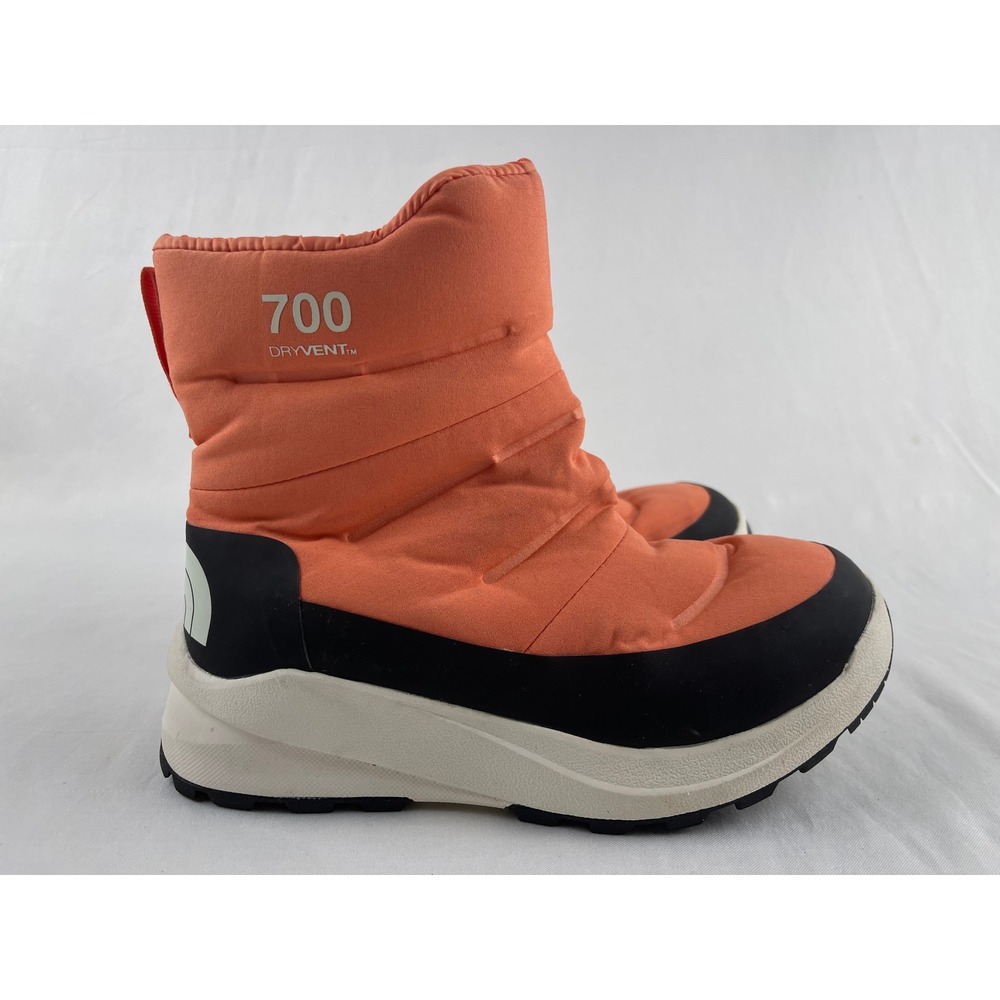 The North Face Nuptse II Dryvent Bootie Women 6 Orange Down Winter Puffer - Picture 5 of 11